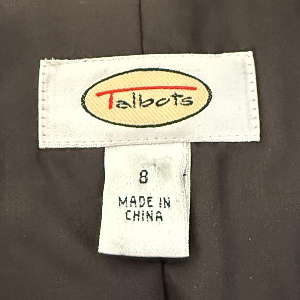 Talbots Brown Textured Blazer Jacket Size 8 Structured Career Classic - Picture 7 of 8